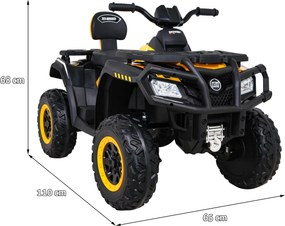 Ramiz Štvorkolka XT-Speed pre deti žltá + pohon 4x4 + EVA kolesá + pomalý štart + MP3 rádio + LED