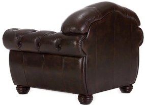 furniture-nabytek.cz - Masívne kreslo Chesterfield Hereford z pravej kože, hnedé – 112×96×94 cm