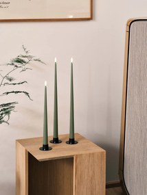 ester & erik LED sviečka Taper 30 cm / 70 Green soil – set 2 ks