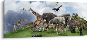 Obraz - Zvieratká na ostrove (120x50 cm)