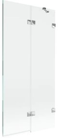 Mexen Lunar, 2-krídlová vaňová zástena pravá 90 x 150 cm, číre sklo, chrómová, 897-090-100-01-00-P