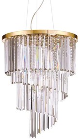 Ideal Lux - Krištáľový luster na lanku CARLTON 12xE14/40W/230V pr. 50 cm zlatá