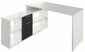 Kondela PC stôl, biela/čierna, NOE NEW