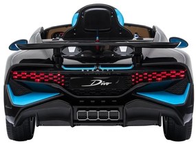 LEAN TOYS Elektrické autíčko Bugatti Divo Lakované - čierne - MOTOR 2x45W - BATÉRIA 12V7Ah 2023