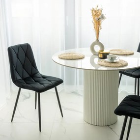 Jedálenská stolička MADISON zamatová, čierna