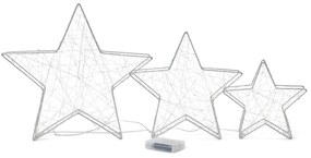 Dekoračné LED hviezdy, 3 ks, veľké