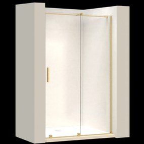 Rea Montana, posuvne sprchové dvere do otvoru 120x200, 6mm číre sklo, zlatý matný profil, KPL-K6388