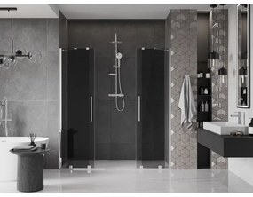 Mexen Velar Duo, posuvné sprchové dvere do otvoru 180 cm, 8mm šedé sklo, chrómová, 871-180-000-42-01