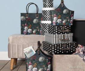 Čierna kvetovaná vintage taška Clara - 29*14*26 cm