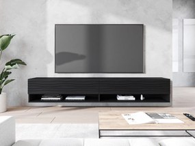 Závesná TV skrinka Adenuk 140 MDF (čierna + čierna vlna) . Vlastná spoľahlivá doprava až k Vám domov. 1106326