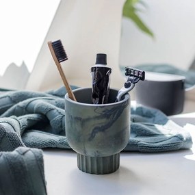 Zelený kamenný téglik na zubné kefky Attitude – Mette Ditmer Denmark