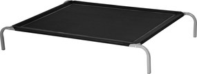 PawHut Zdvihnutá Posteľ pre Psov a Mačky, Priedušná Posteľ 130x90x20 cm na Spanie a Relaxáciu so Železným Rámom - Čierna | Aosom
