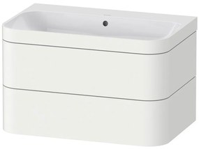 DURAVIT Happy D.2 Plus c-bonded závesná skrinka s nábytkovým umývadlom bez otvoru, 2 zásuvky, 775 x 490 x 480 mm, biela matná lakovaná, HP4637N3636