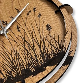 Drevené nástenné hodiny do obývačky prírodný dizajn | SENTOP HDF0587-OAK