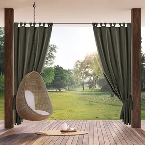 Záves na terasu s pútkami na suchý zips grafitový GARDEN 155x220 cm