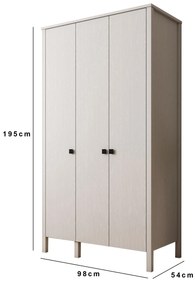 Šatníková skriňa Franc 68 (biele drevo). Vlastná spoľahlivá doprava až k Vám domov. 1107936