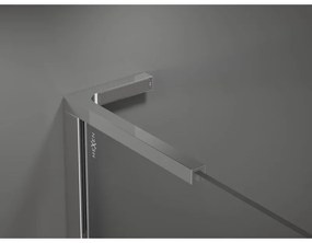 Mexen Kioto+ L, sprchová zástena Walk-In s poličkou a vešiakom 100 x 200 cm, 8mm číre sklo-námraza, chrómový profil, 800-100-123-01-35