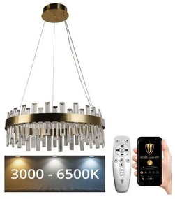 NEDES LED Stmievateľný krištáľový luster na lanku LED/80W/230V + diaľkové ovládanie ND3600