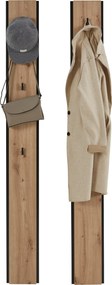 XXXLutz VEŠIAKOVÝ PANEL, čierna, dub artisan, 19,6/170/3 cm Voleo - Vešiakové steny - 000589000512