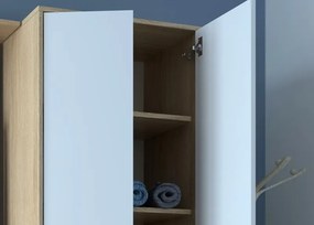 Policová skriňa Vincent, dub sonoma/biela