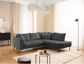 Tmavosivá ženilková rohová pohovka (pravý roh/do L) Mauris – Ropez