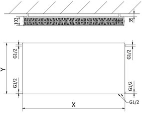 Mexen, Mexen Flat CVF22 panelový radiátor 900 x 700 mm, spodné pripojenie, 1540 W, biely - W622F-090-070-00