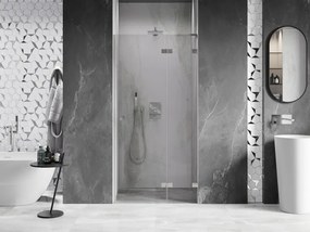 Mexen, Mexen Lunar L Otočné pravé sprchové dvere 80 cm, transparentné, brúsený nikel - 834L-080-000-97-00-P