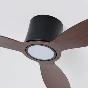 ZEVENTI - stropný LED ventilátor VENTORA LED/24W/230V Wi-Fi Tuya čierna/orech + diaľkové ovládanie