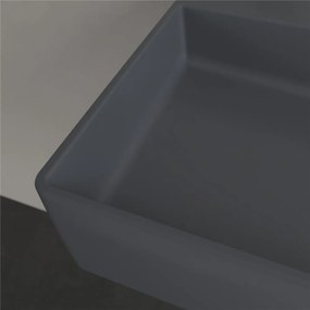 VILLEROY &amp; BOCH Memento 2.0 závesné umývadlo s dvomi otvormi (spodná strana brúsená), bez prepadu, 1000 x 470 mm, Graphite, s povrchom CeramicPlus, 4A221KI4