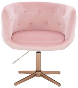 LuxuryForm DESIGN Kreslo MONTANA VELUR na zlatom kríži - ružové