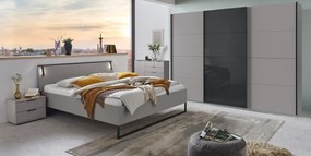 Posteľ s osvetlením Tilburg 180x200 cm, šedá sahara