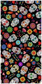 Bavlnená plážová osuška Lebky Sugar Skull Mexicana - 100% bavlna s gramážou 350 g/m², rozmer 70 x 140 cm