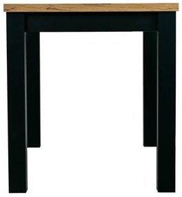 Rozkladací jedálenský stôl COBALT 120x80 + 40 - dub wotan/čierna