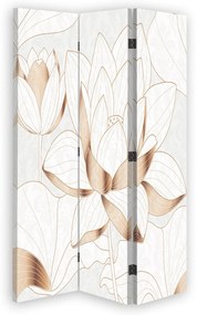 Gario Paraván Lotosový kvet v béžovej farbe Rozmery: 180 x 170 cm, Prevedenie: Klasický paraván