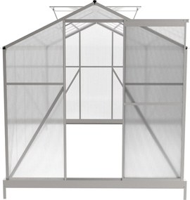 Skleník so základňou BestBerg BBGH‑1206S / 7,05 m² / 371 × 190 × 206 cm / strieborná