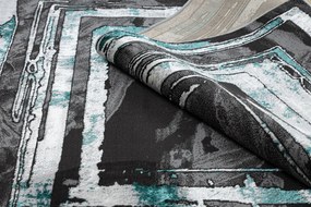 Moderný koberec DE LUXE 619 Rám - Štrukturálny sivý / verde