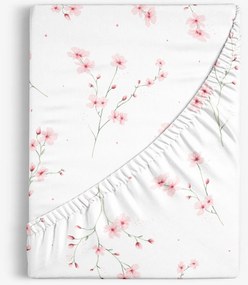 Goldea bavlnená napínacia plachta - kvitnúce sakury 80 x 200 cm