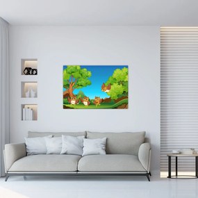 Obraz - Veselé sovičky (90x60 cm)