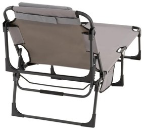 Skladacie lehátko, sivé, polyester, 182 x 60 x 30 cm