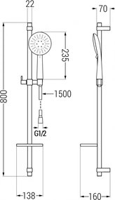 Mexen sprchový set DQ67, chróm, 785674581-00