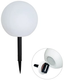 Vonkajšia lampa biela 25 cm vrátane LED IP44 slnečná RGBW - Ludger