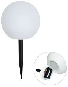 Vonkajšia lampa biela 25 cm vrátane LED IP44 slnečná RGBW - Ludger