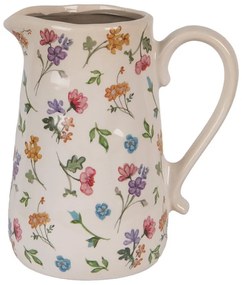 Keramický džbán s kvetinami Colourful Flowers L - 21*15*23 cm