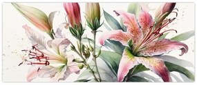 Obraz - Ľalia, ilustrácie (120x50 cm)