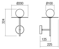 Redo 01-2725 - Nástenná lampa PLATO 1xG9/10W/230V zlatá