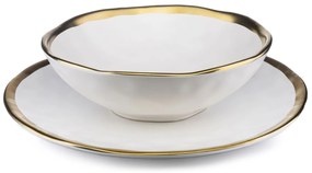 Keramická súprava tanierov Lissa White Gold 8ks