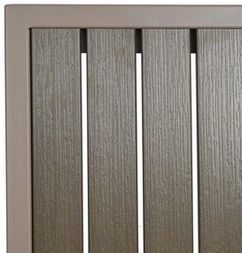 Set 2 záhradných stoličiek HWC-J95, hliník imitácia dreva - rám šampanské, sivá