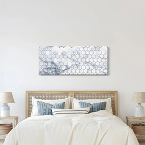 Obraz - Mramorované hexagóny (120x50 cm)