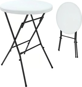 Plastový párty stôl LYDA, Ø72x110cm, biela Casaria