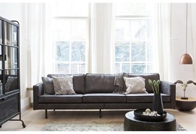 Čierna pohovka z imitácie kože 277 cm Rodeo – WOOOD